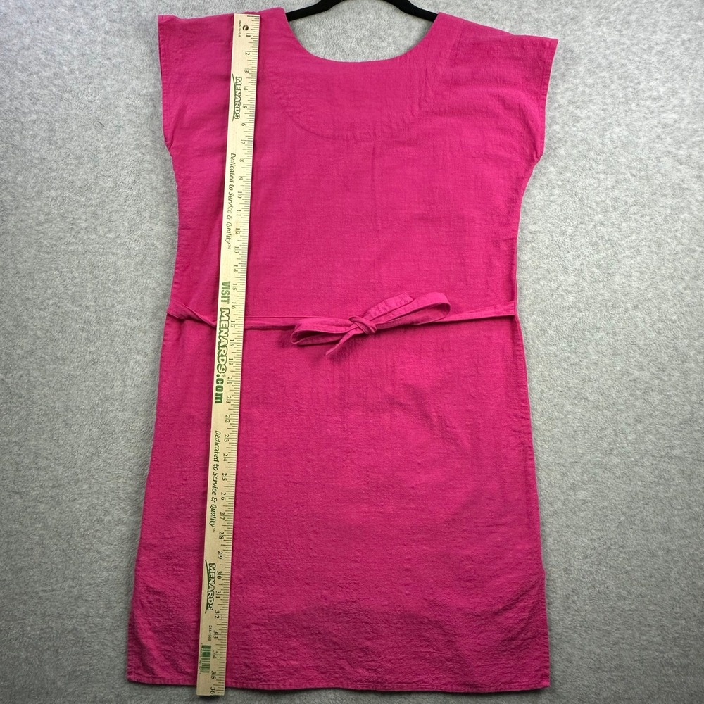 YZXDORWJ Pink Cotton Floral Embroidered Mexican Boho Shift Dress Medium - Picture 5 of 14
